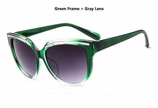 diguyao sunglasses women fashion cat eye frame mirror sun glasses flat men sunglasses uv400 green