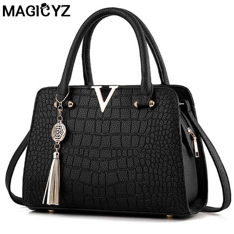 luxury crocodile leather women handbags famous brands designer women messenger bags female fringed shoulder bag women's pouch