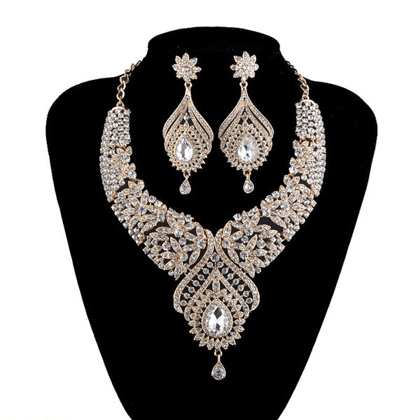 indian style necklace earrings sets bridal wedding party necklace gold