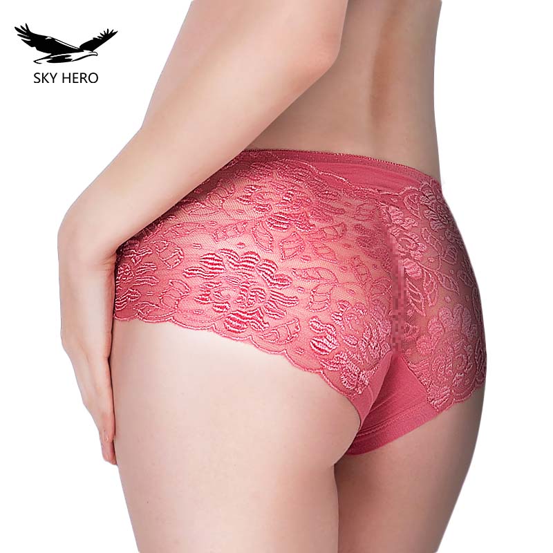 skyhero underwear women panties perspective sexy brand full transparent panty woman lace knickers period panty plus size