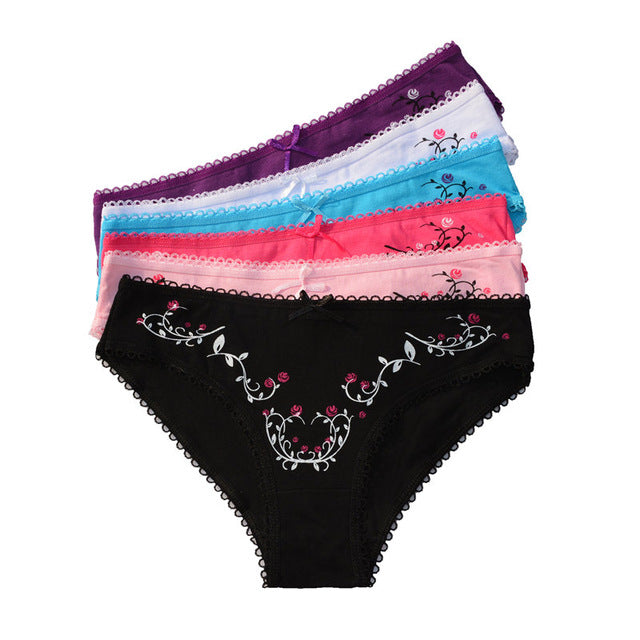 funcilac women's panties everyday style cotton woman underwear briefs lingerie knickers for women ladies (5pcs/lot) size m l xl