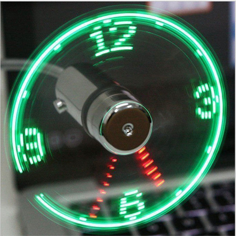 mini usb fan gadgets flexible gooseneck led clock cool for laptop pc notebook time display high quality durable adjustable