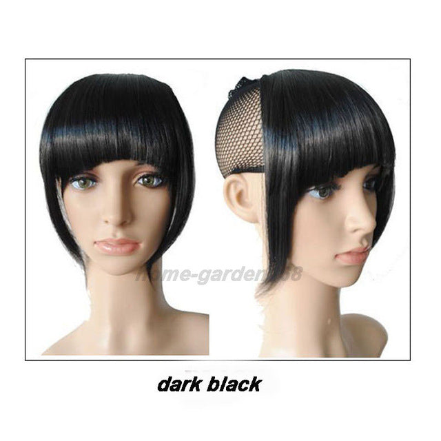 short front neat bangs clip in bang fringe hair extensions straight synthetic 100% real natural hairpiece