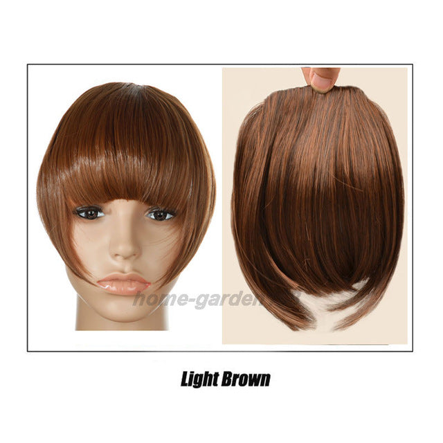 short front neat bangs clip in bang fringe hair extensions straight synthetic 100% real natural hairpiece