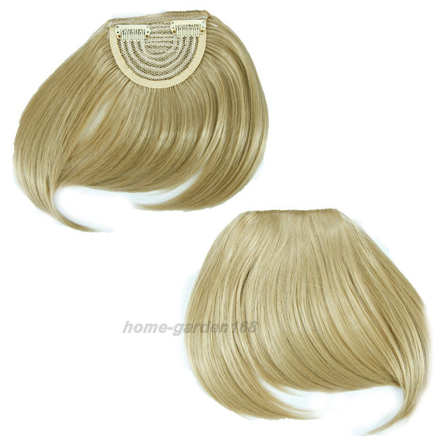 short front neat bangs clip in bang fringe hair extensions straight synthetic 100% real natural hairpiece