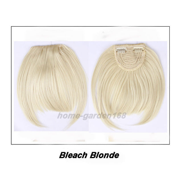 short front neat bangs clip in bang fringe hair extensions straight synthetic 100% real natural hairpiece