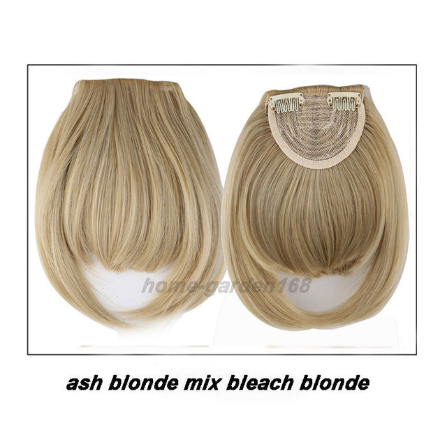 short front neat bangs clip in bang fringe hair extensions straight synthetic 100% real natural hairpiece