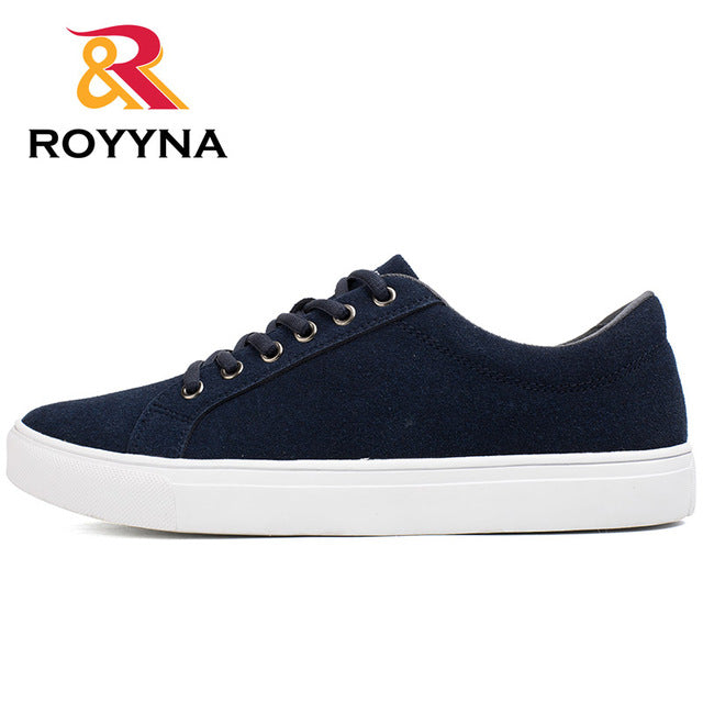 royyna new popular style men casual shoes lace up men flats shoes microfiber comfortable hombres zapatos slip