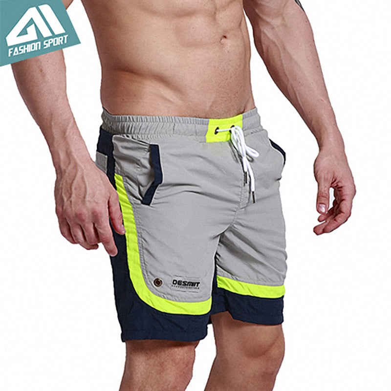 summer beach men's shorts leisure sport running workout shorts new patchwork fast dry surf men's boardshorts