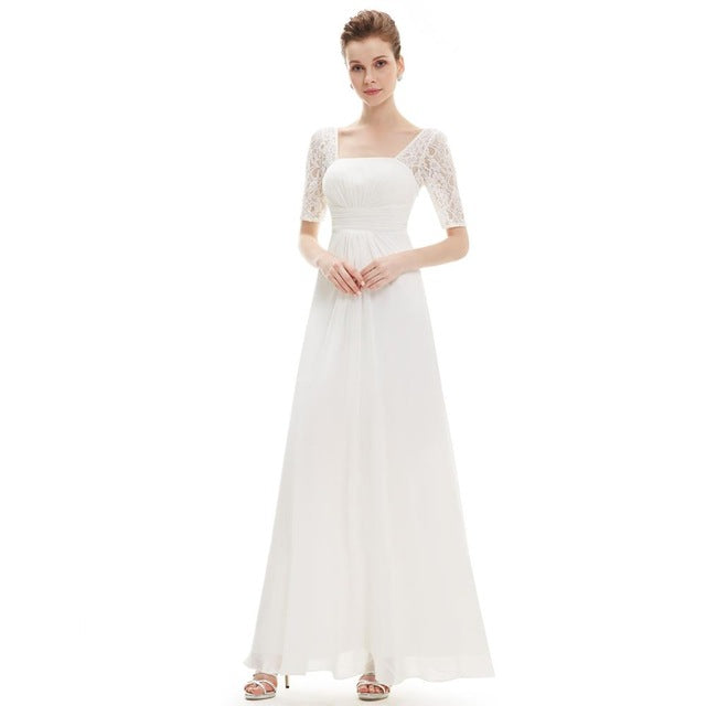 long prom evening dresses sexy fashion white red lace square neckline hot selling new arrival