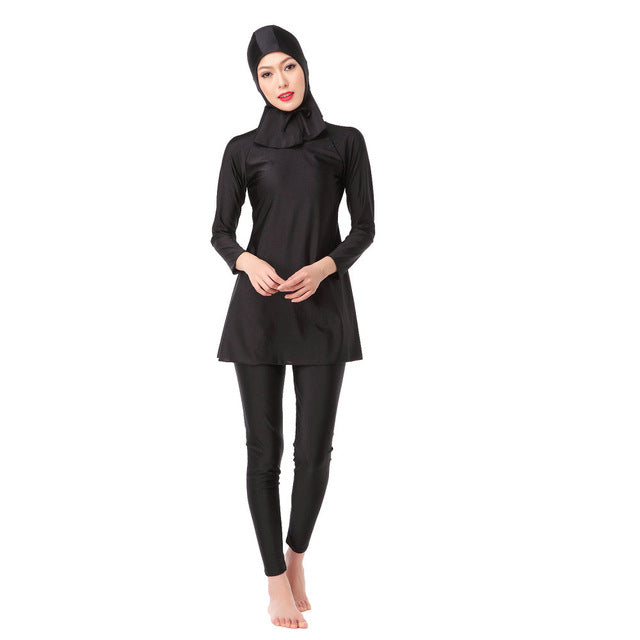 3pcs womens full cover long muslim swimwears islamic swimsuits ladies arab islam beach wear modest hijab surf swimming burkinis