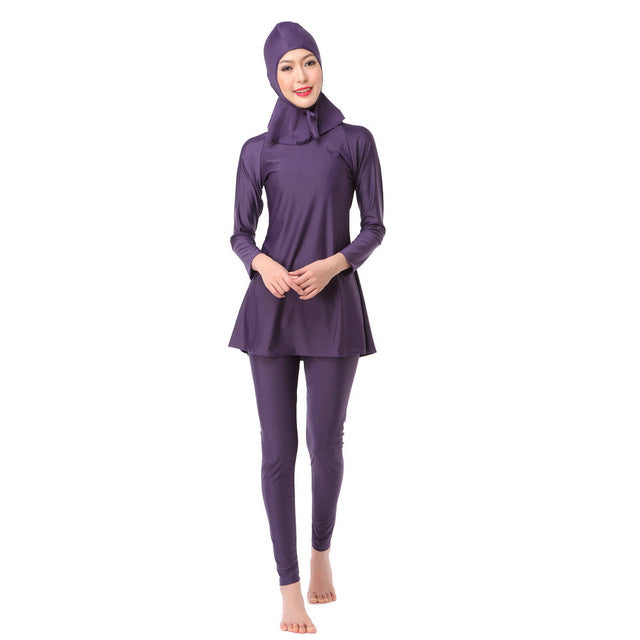 3pcs womens full cover long muslim swimwears islamic swimsuits ladies arab islam beach wear modest hijab surf swimming burkinis