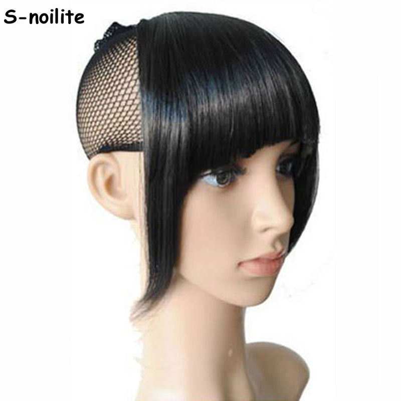 clip in on bang bangs fringe synthetic hairpiece fringe hair extensions black brown blonde