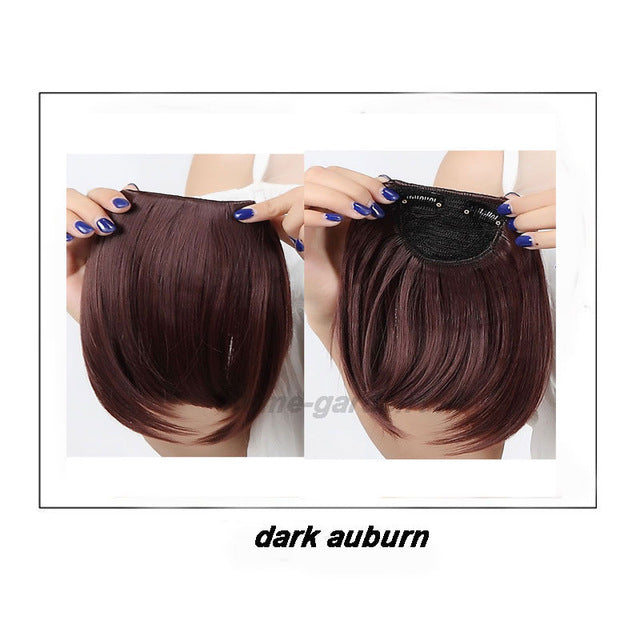 clip in on bang bangs fringe synthetic hairpiece fringe hair extensions black brown blonde