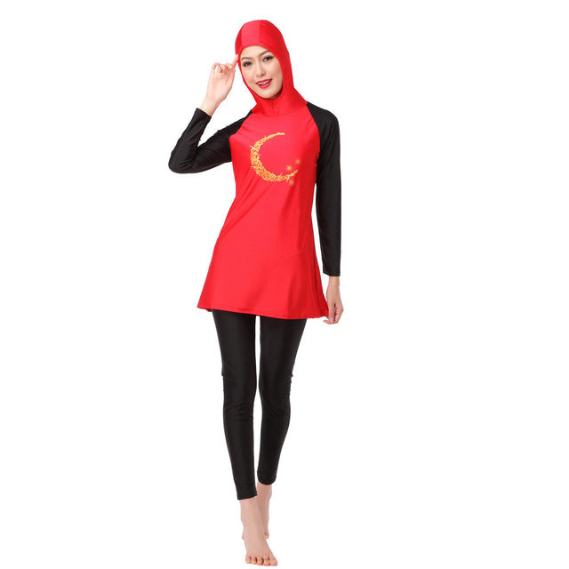 ladies full cover muslim hooded swimwear islamic womens swimsuits surfing suits arab islam long modest hijab swimming burkinis