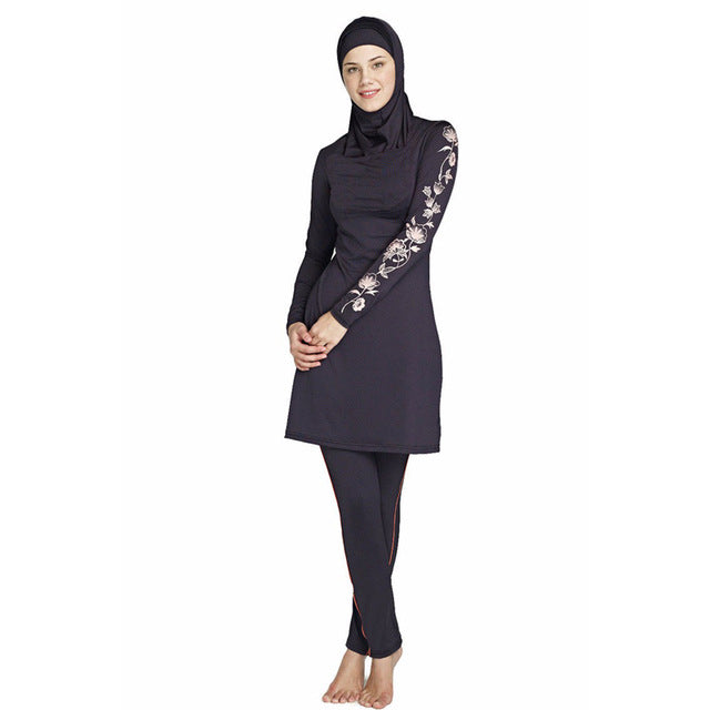 yongsen women plus size printed floral muslim swimwear hijab muslimah islamic swimsuit swim surf wear sport burkinis