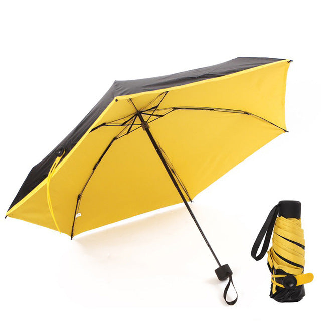 mini pocket women umbrellas parasol folding male umbrella rain women anti uv guarda chuva sombrinha sun paraguas parapluie yellow