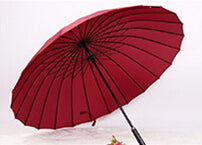 top quality 24 rib firm solid windproof long straight handle anti-uv  sun/rain stick large outdoor umbrella manual big parasol burgundy