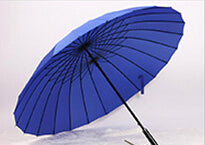 top quality 24 rib firm solid windproof long straight handle anti-uv  sun/rain stick large outdoor umbrella manual big parasol royalblue