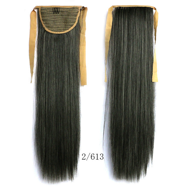 feibin tie on ponytail hair extension tail hairpiece long straight synthetic women's hair #6 / 24inches