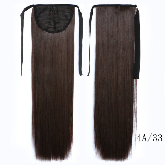 feibin tie on ponytail hair extension tail hairpiece long straight synthetic women's hair #5 / 24inches