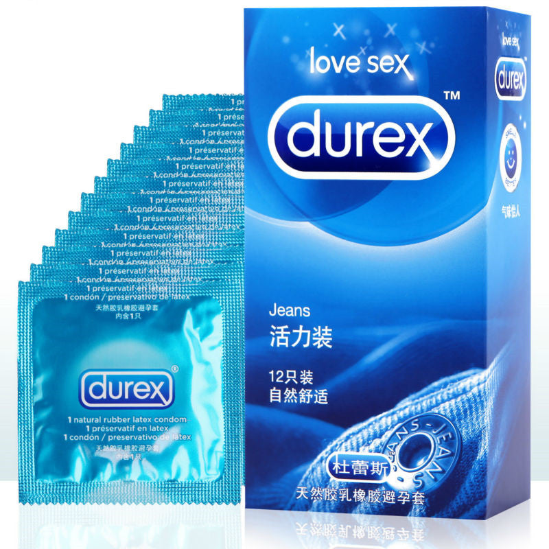 durex condoms 12 pcs straight-walled extra lubricated condoms for men jeans natural latex sex toys products shop wholesale
