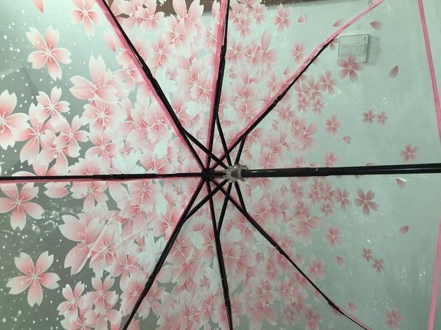 apollo princess umbrella rain woman 3 fold umbrellas for kids sakura pink umbrella small sunshade transparent parasol 01