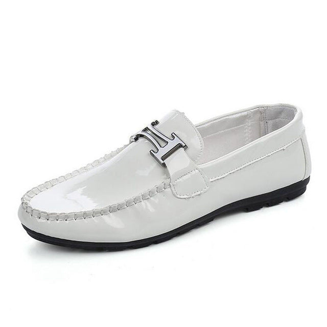 new arrival men fashion patent leather driving doug shoes slip-on casual breathable soft flats loafers shoes big size 39-44