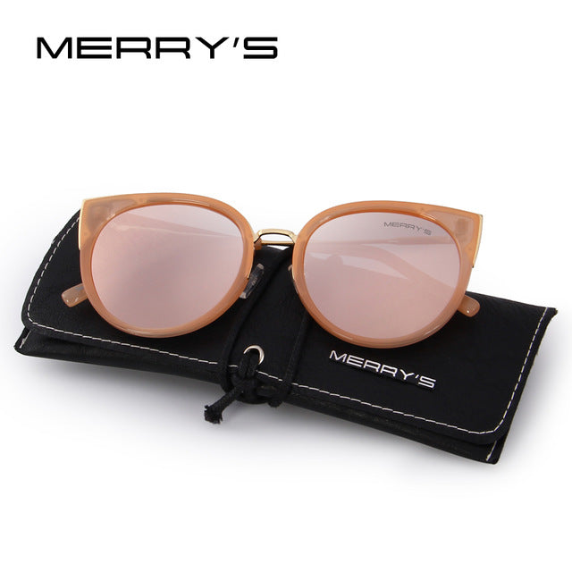 merry's women classic brand designer cat eye polarized sunglasses fashion sun glasses c02 pink