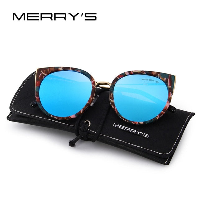 merry's women classic brand designer cat eye polarized sunglasses fashion sun glasses c03 blue