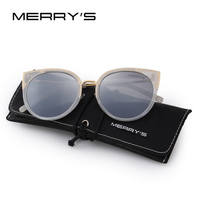 merry's women classic brand designer cat eye polarized sunglasses fashion sun glasses c04 silver