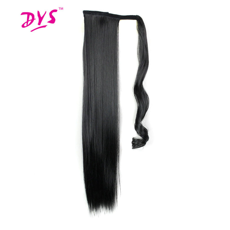 60cm long straight clip in hair tail false hair ponytail hairpiece with hairpins synthetic hair pony tail hair extensions