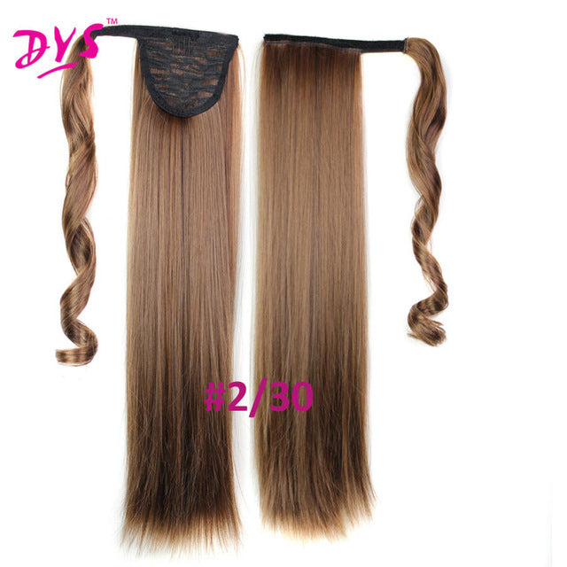 60cm long straight clip in hair tail false hair ponytail hairpiece with hairpins synthetic hair pony tail hair extensions #16 / 24inches