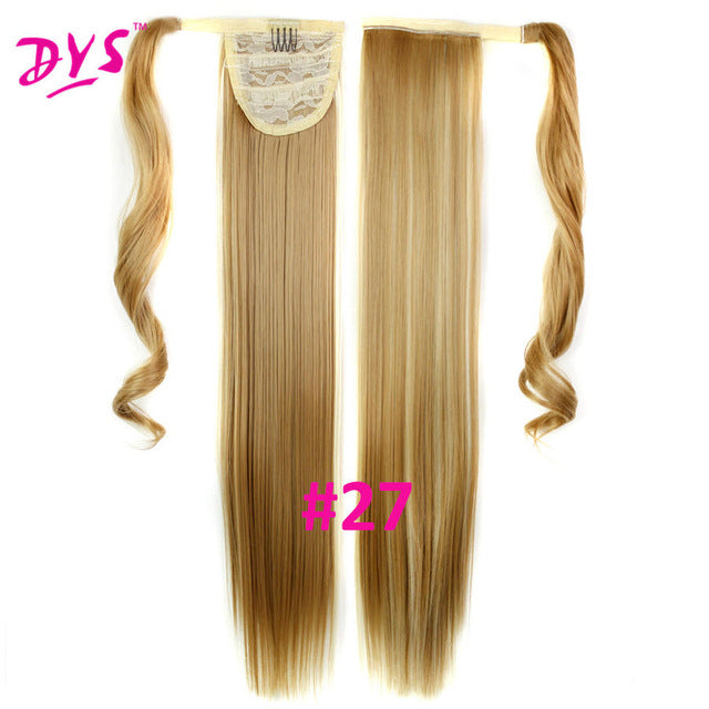 60cm long straight clip in hair tail false hair ponytail hairpiece with hairpins synthetic hair pony tail hair extensions #27 / 24inches