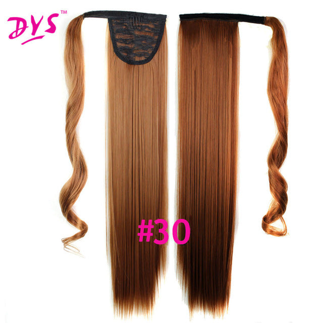 60cm long straight clip in hair tail false hair ponytail hairpiece with hairpins synthetic hair pony tail hair extensions #30 / 24inches