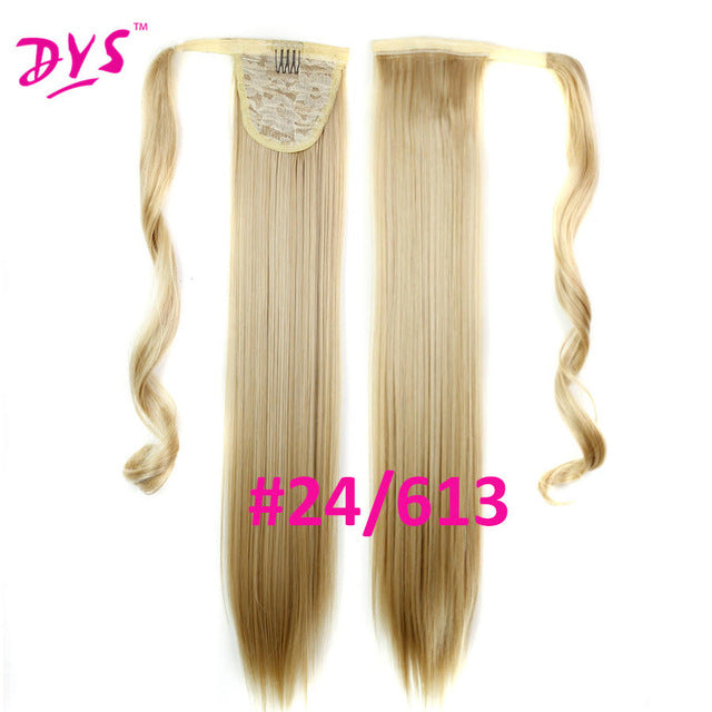 60cm long straight clip in hair tail false hair ponytail hairpiece with hairpins synthetic hair pony tail hair extensions #14 / 24inches