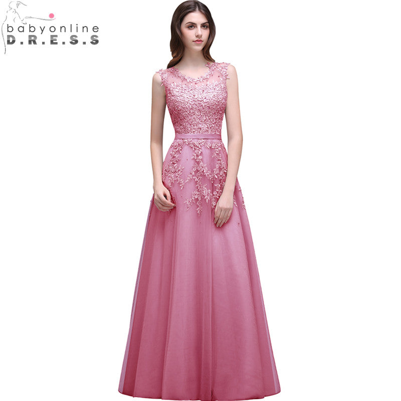 longue new pink lace beaded long evening dress sexy illusion a line burgundy prom dresses vestido de festa