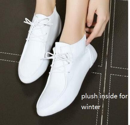 spring and autumn ankle boots genuine leather boots casual boots lace up women shoes leather winter