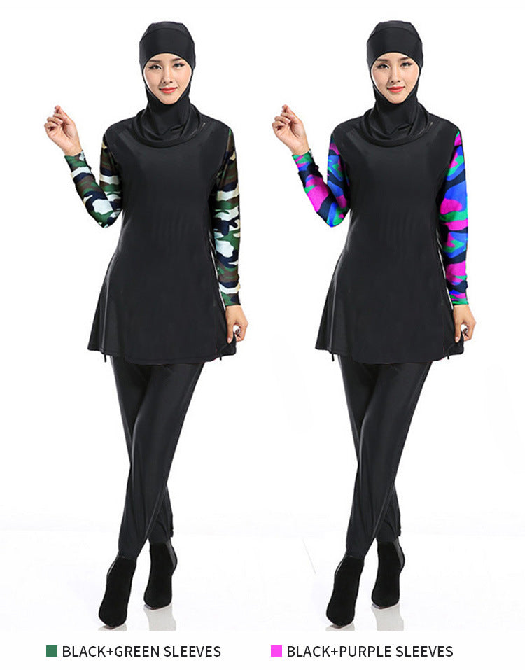 new muslim swimwear modest full cover swimsuit female bathing suit burkinis for muslim girls wire pad free s-4xl