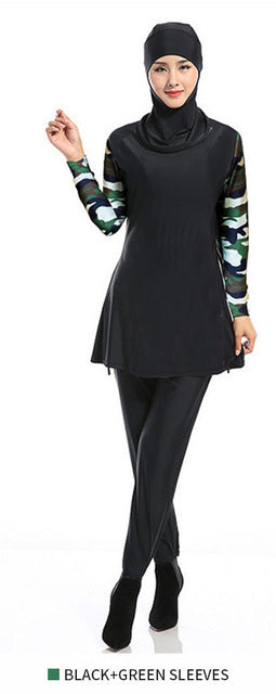 new muslim swimwear modest full cover swimsuit female bathing suit burkinis for muslim girls wire pad free s-4xl