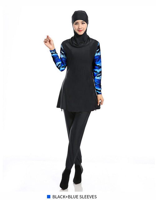 new muslim swimwear modest full cover swimsuit female bathing suit burkinis for muslim girls wire pad free s-4xl