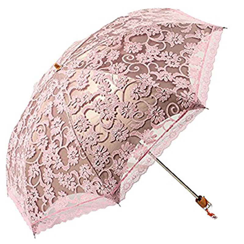 princess sun umbrella lace parasol umbrellas arched uv creative folding pongee sunny women's umbrella uv custom umbrella