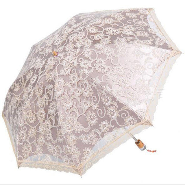 princess sun umbrella lace parasol umbrellas arched uv creative folding pongee sunny women's umbrella uv custom umbrella yellow