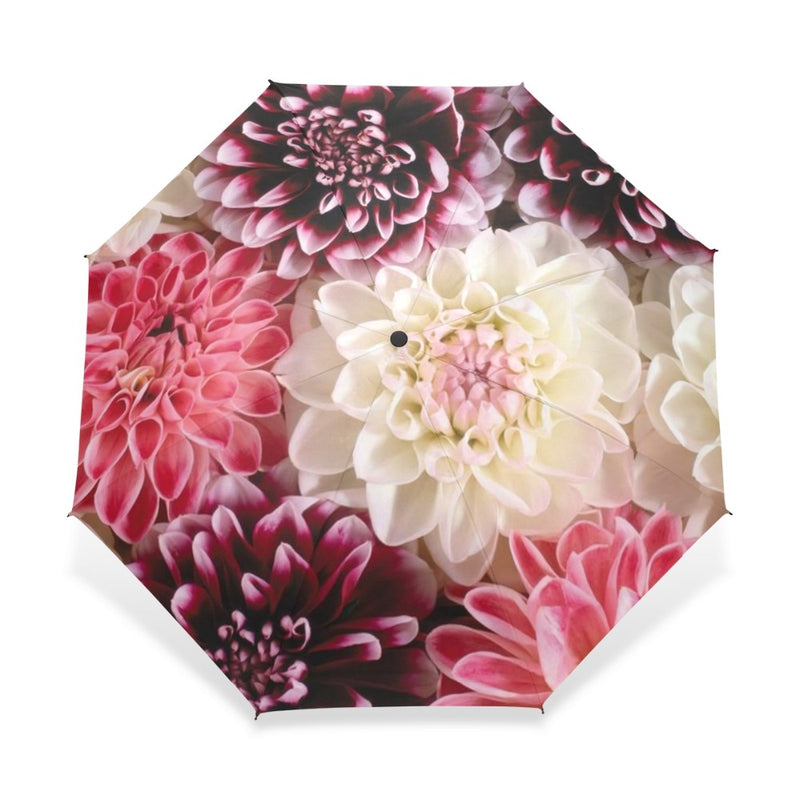 automatic folding flower umbrella rain women three folding customized umbrella female rain tools unique parasol umbrella