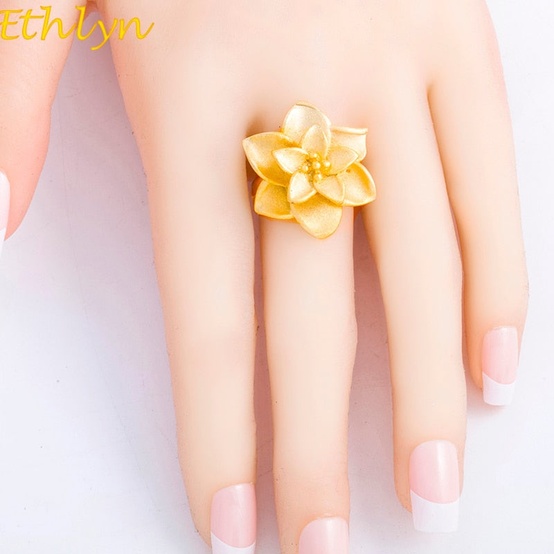 adjustable size matte gold color ring for women wedding jewelry ethiopian/african/middle east