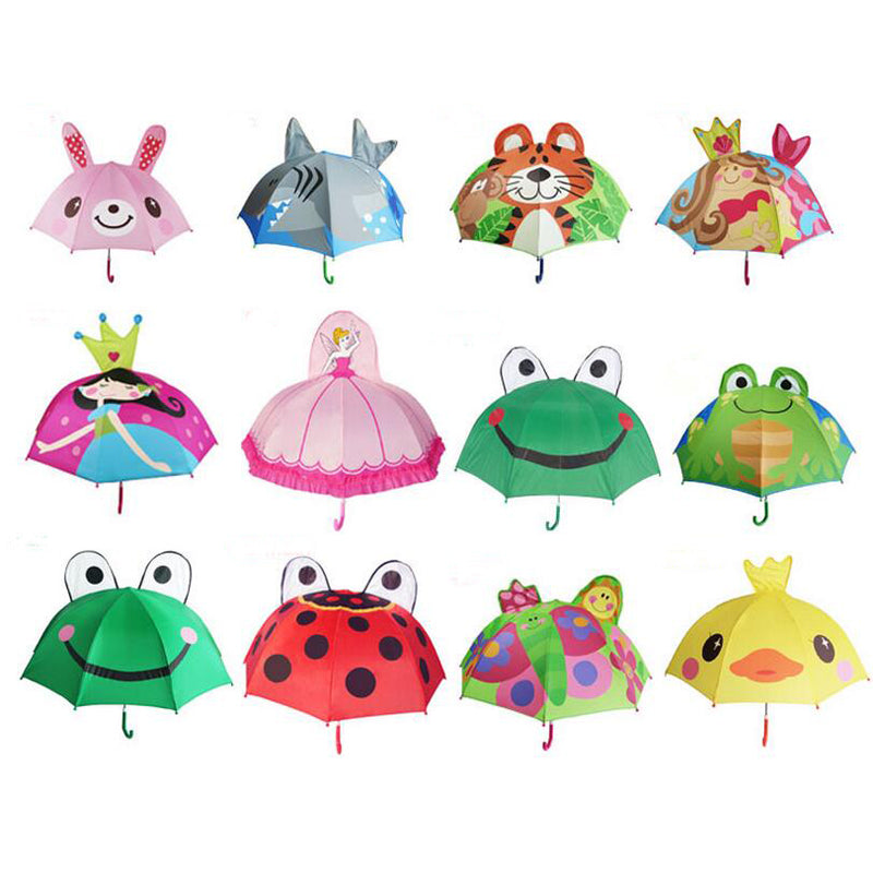 cute cartoon children umbrella animation creative  long-handled 3d ear modeling kids umbrella for boys girls