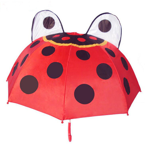 cute cartoon children umbrella animation creative  long-handled 3d ear modeling kids umbrella for boys girls ladybug