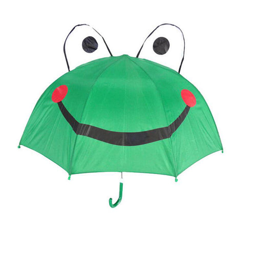 cute cartoon children umbrella animation creative  long-handled 3d ear modeling kids umbrella for boys girls frog3