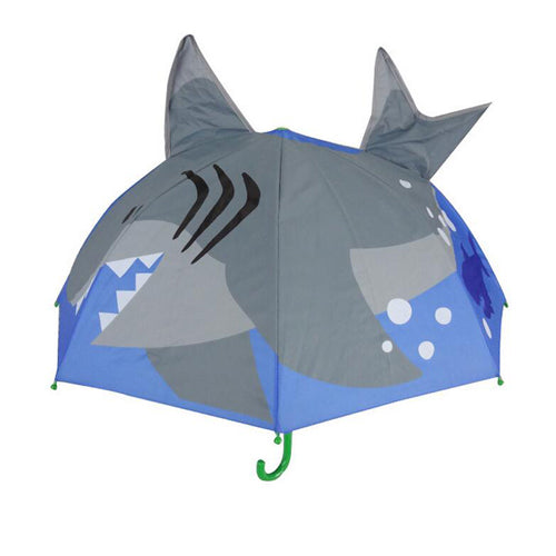 cute cartoon children umbrella animation creative  long-handled 3d ear modeling kids umbrella for boys girls shark