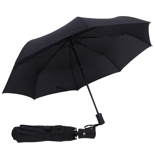 new full automatic umbrella rain women men 3folding light and durable 386g 8k strong umbrellas kids rainy sunny wholesale price black